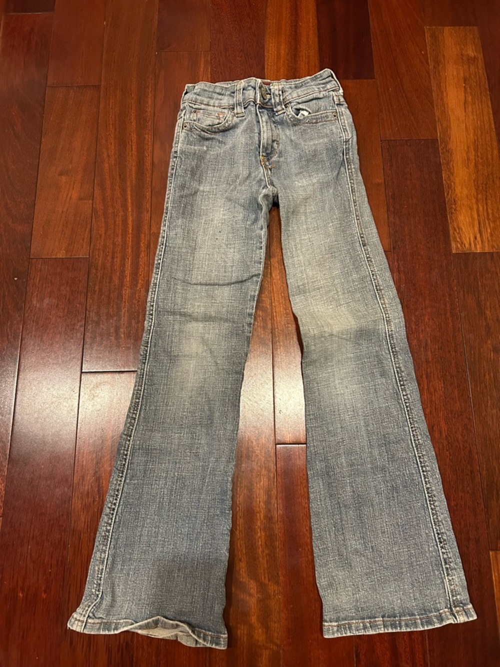 Underground Soul Women's Y2K Light Blue Flare Jeans Low Rise Embroidered Pockets